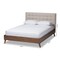 Baxton Studio Alinia Beige Upholstered Walnut Wood King Size Platform Bed 146-8170 - alternate 4